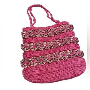 Handmade Aluminum Soda Pop Tab Pink Crocheted Purse Upcycled
